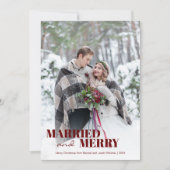 新し結婚したいメリー写真クリスマス・ホリデー シーズンカード (正面)