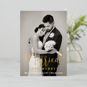 新し結婚したい写メリー真金ゴールド 箔シーズンカード (立ち正面)