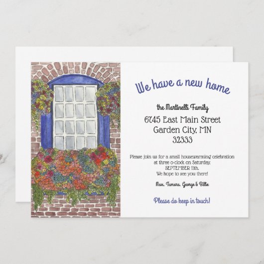 新し絵を描いホームアドレスのウィンドウ 案内状 (正面/裏面)