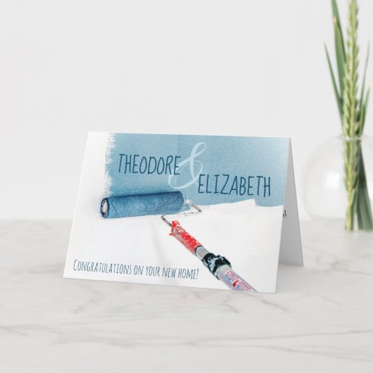 新し絵を描い家庭のお祝いの挨拶状 シーズンカード (正面)