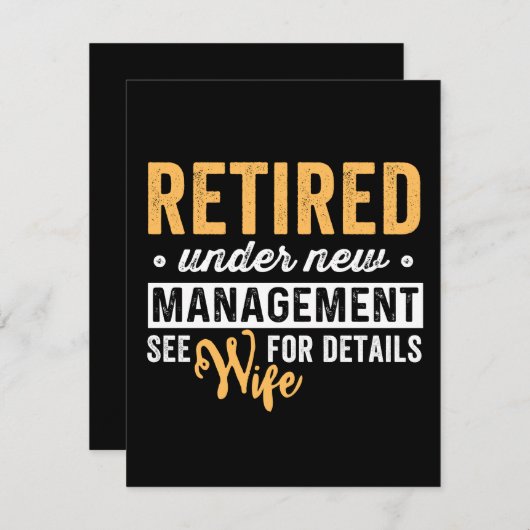 新し退職したい経営の下で、妻に詳細を求める セーブザデート (正面/裏面)