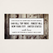 新し食べいホームを飲む、住所カードの変更 (裏面)