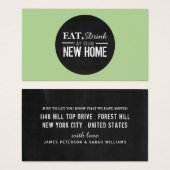 新し食べいホームを飲む、住所カードの変更 (正面&裏面)