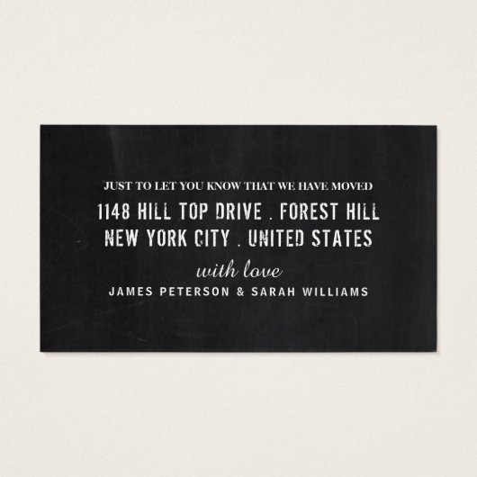 新し食べいホームを飲む、住所カードの変更 (裏面)