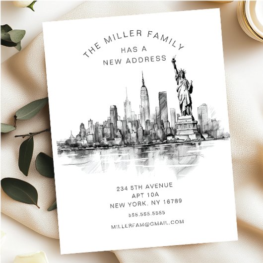 新たなスタートNYCスカイラインの動きのお知らせ 案内ポストカード