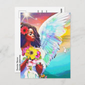 新たな始まりと女神カラフルの天使アート ポストカード (正面/裏面)