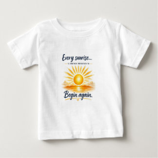 新たな始まりへの誘い、朝日と共に ベビーTシャツ