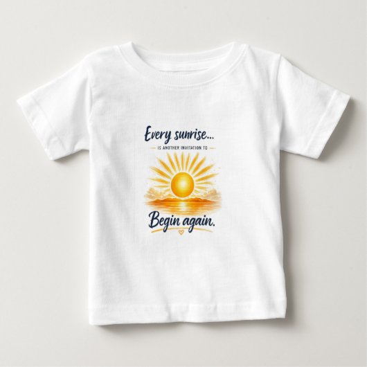 新たな始まりへの誘い、朝日と共に ベビーTシャツ (正面)