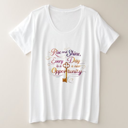 新たな機会への鍵Tシャツ（プラスサイズ） プラスサイズTシャツ (デザイン正面)