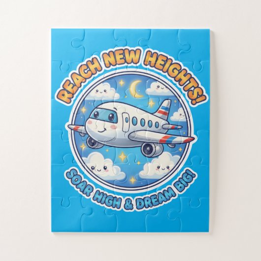 新たな高みへ！大きな夢を！元気な飛行機 ジグソーパズル (縦)