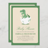 新たにかわいいふ化したT.レックス,卵のベビーシャワー 招待状 (正面/裏面)