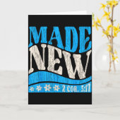 新たにクリスチャンに！2コリ5:17 洗礼を受けた少年 カード (黄色い花)