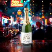 新たにデザインされた優雅なポインセチア スパークリングワインラベル