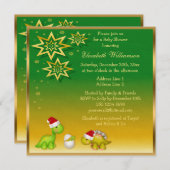 新たに孵化したベビーディノフェスティバルベビーシャワー 招待状 (正面/裏面)