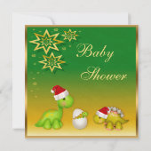 新たに孵化したベビーディノフェスティバルベビーシャワー 招待状 (裏面)