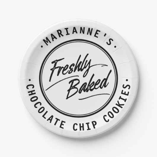 新たに焼いたでパーソナライズなラベルの紙皿 ペーパープレート (正面)