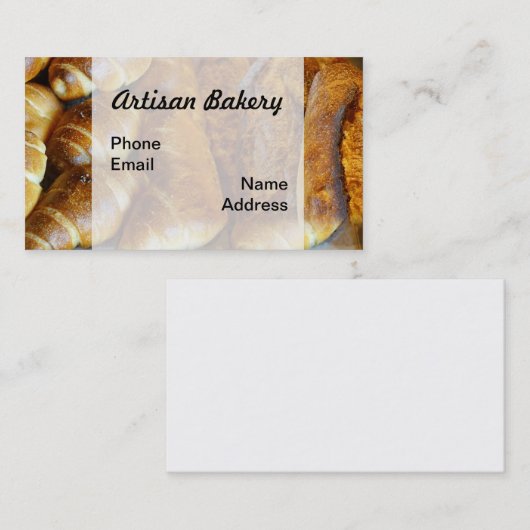 新たに焼いたなパンのパンおよびパンの塊 名刺 (正面/裏面)