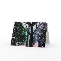 新たに落ちたな雪の水彩画の休日カード