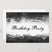 新たファンキーな黒人誕生日グランジパーティーの招待 招待状 (正面/裏面)