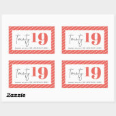 新はっきりした年20周年 長方形シール (シート)