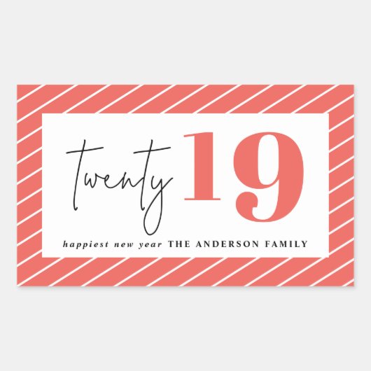 新はっきりした年20周年 長方形シール (正面)