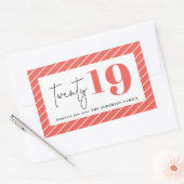 新はっきりした年20周年 長方形シール (封筒)