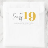 新はっきりした年20周年 長方形シール (バッグ)