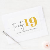 新はっきりした年20周年 長方形シール (封筒)