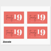 新はっきりした年20周年 長方形シール (シート)