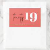 新はっきりした年20周年 長方形シール (バッグ)