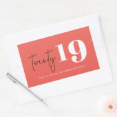 新はっきりした年20周年 長方形シール (封筒)