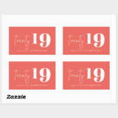 新はっきりした年20周年 長方形シール (シート)