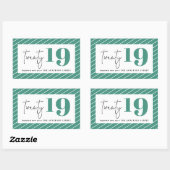 新はっきりした年20周年 長方形シール (シート)