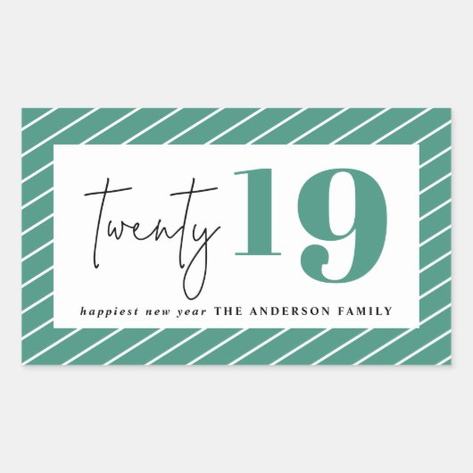 新はっきりした年20周年 長方形シール (正面)