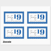 新はっきりした年20周年 長方形シール (シート)