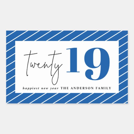 新はっきりした年20周年 長方形シール (正面)