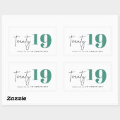 新はっきりした年20周年 長方形シール (シート)