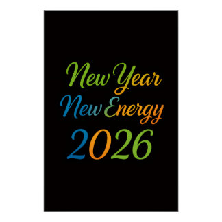 新エネルギーでフレッシュなスタート 2026 カラフルなモチベーション ポスター