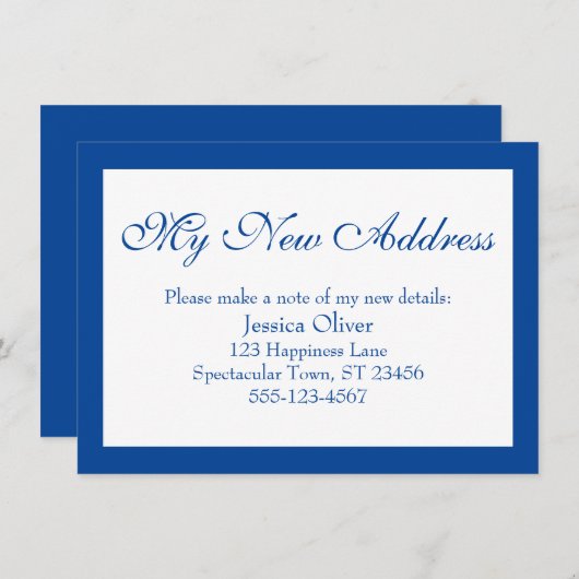 新エレガントしいアド縁どレスDark Blue & White エンクロージャーカード (正面/裏面)