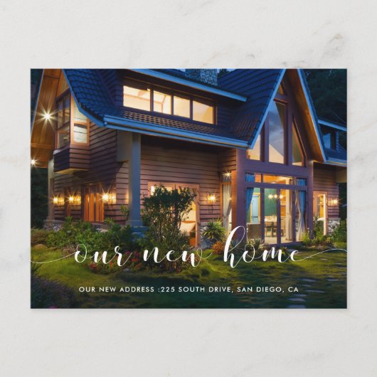 新エレガントしいホーム写真のお知らせ ポストカード (正面)