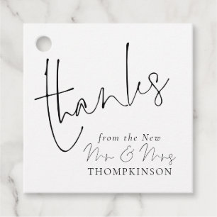 新エレガントしいミセスの結婚任意の色のスクリプト フェイバータグ