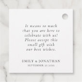 新エレガントしいミセスの結婚任意の色のスクリプト フェイバータグ (裏面)