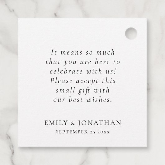 新エレガントしいミセスの結婚任意の色のスクリプト フェイバータグ (裏面)