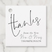 新エレガントしいミセスの結婚任意の色のスクリプト フェイバータグ (正面)