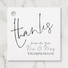 新エレガントしいミセスの結婚任意の色のスクリプト フェイバータグ