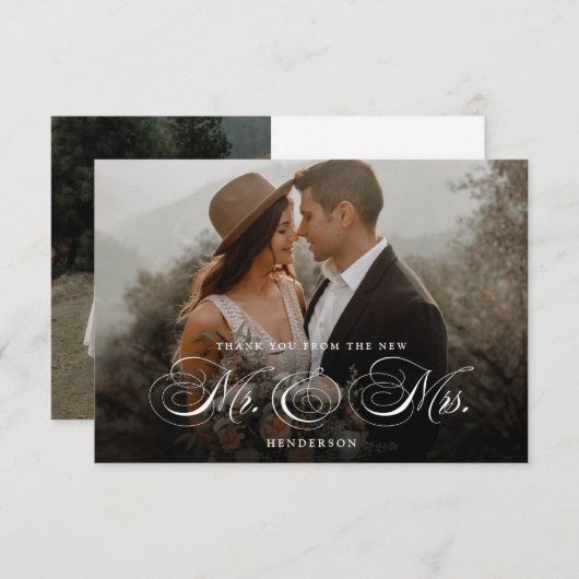 新エレガントしいミセス結婚ズ サンキューカード (正面/裏面)