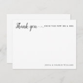 新エレガントしい夫妻の感謝の意を結婚表す ノートカード (正面/裏面)