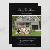 新エレガントしい家の写真を白黒で移動 案内状 (正面/裏面)