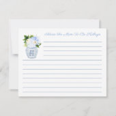 新エレガントしいMomカードのための青と白のアドバイス 招待状 (正面)