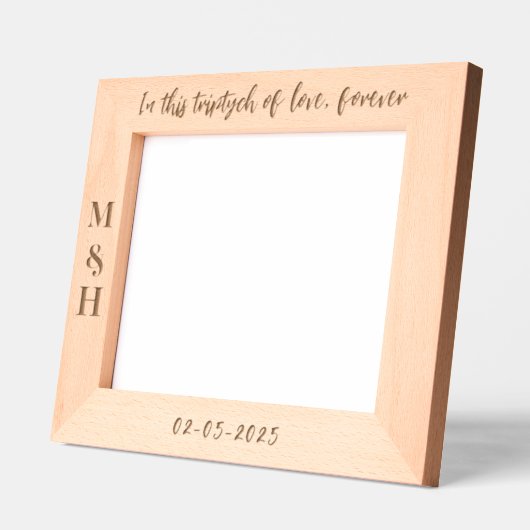 新エレガントモダン婚の写真結婚の写真 レーザー彫刻フレーム (左)